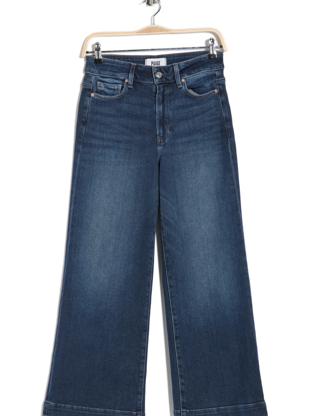 PAIGE Aneesa Dark Wash Ankle Wide Jeans Women’s Size 31 Premium Denim - Picture 3 of 7